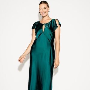The Occasion by Old Navy Flutter-Sleeve Keyhole Satin Maxi Dress